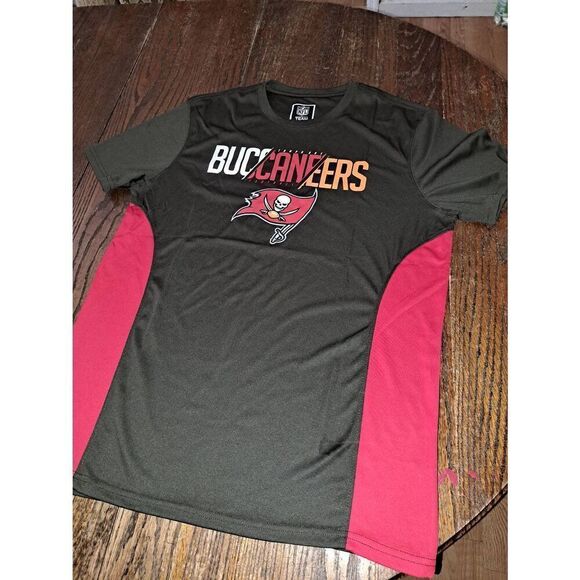 Large NFL Team Apparel Tampa Bay Buccaneer Football Short Sleeve Tee TShirt Shir - Picture 1 of 5